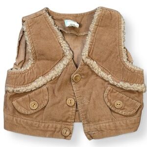 Vintage Corduroy Sherpa-Lined Vest 80s/90s Kids Western Vest